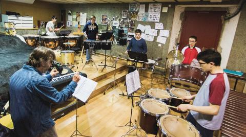 CLasse de percussió de GP de l'Escola i Conservatori de Música a Tarragona